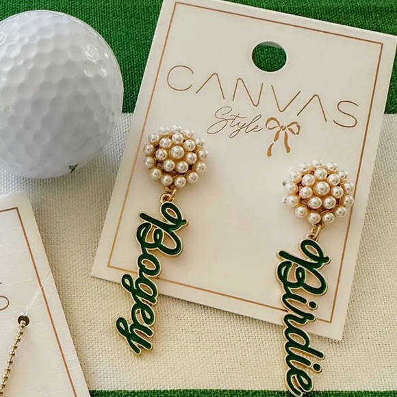 Brand NEW Boutique Golf Earrings | Adorable Birdie and Bogey (Gold Finish) - Picture 2 of 2